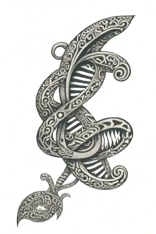 Fusion Of Two Cultures Using National Ornaments - Kazakh German In The Form Of Dna