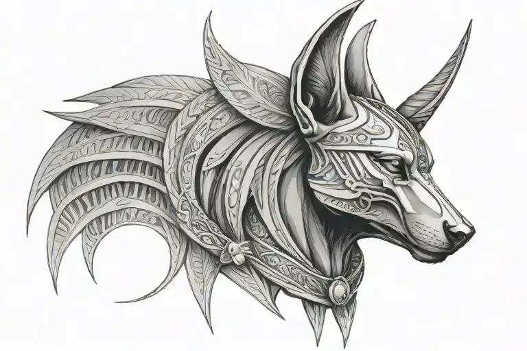 Anubis Portrait With Half