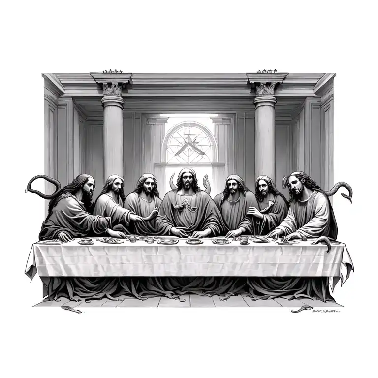 The Last Supper With Demons And Snakes Realism
