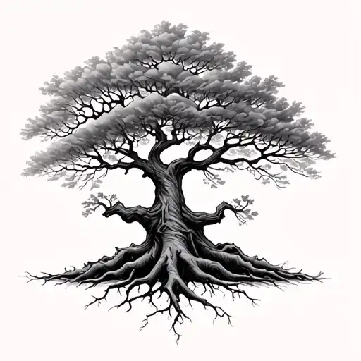 Family Tree With Two Roots Combining