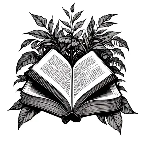 Book Surrounded By Plants & Trees