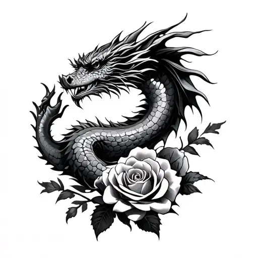 Dragon And Roses Sleeve