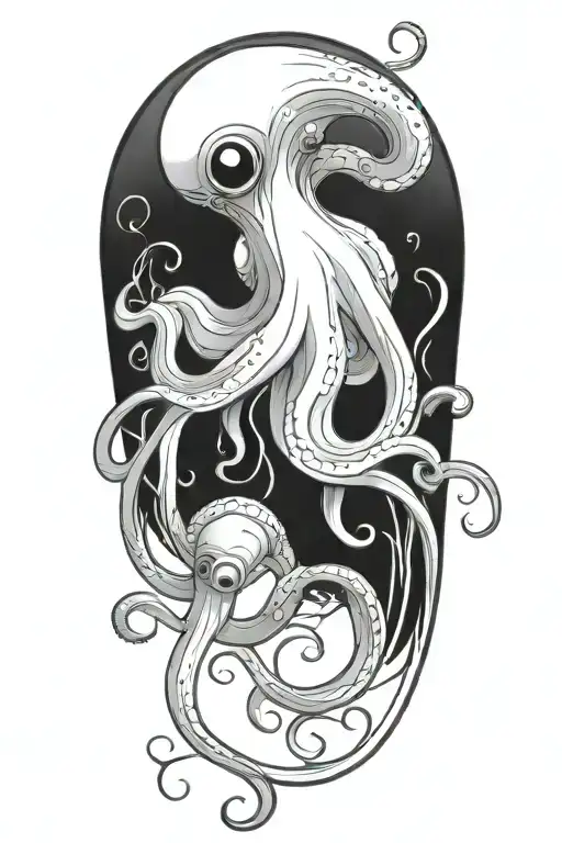 Squid Body Little Lines No Border