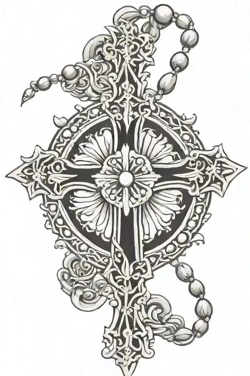 Cross Wearing Rosary