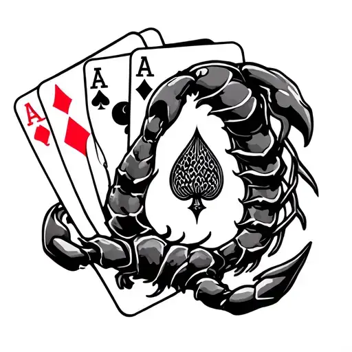 Scorpio Zodiac With Ace Of Cards