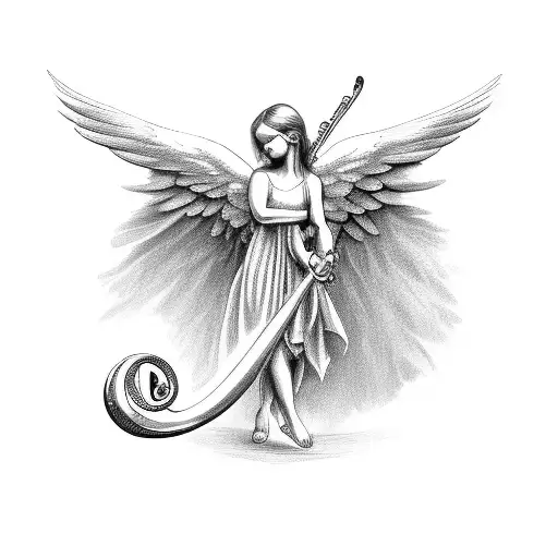 Angel Holding A Treble Clef