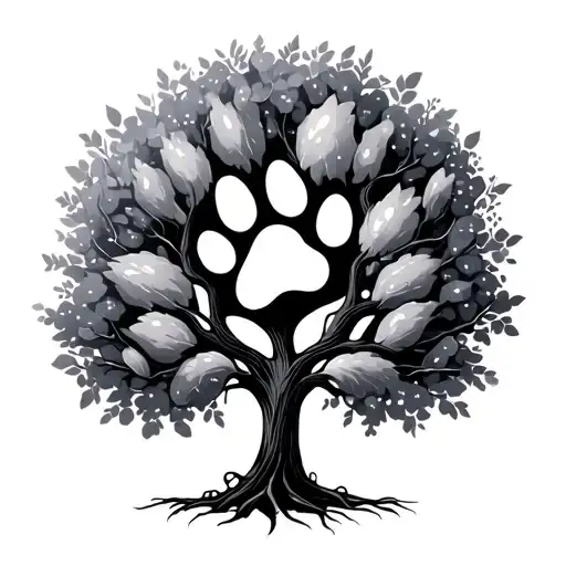 Family Tree With All Seasons Plus Two Dog Paw