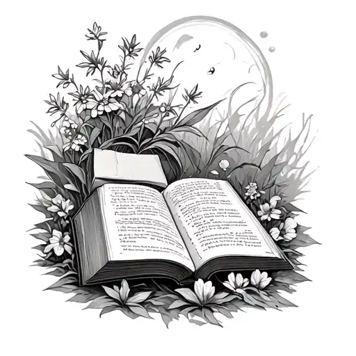 Book In A Garden Scene