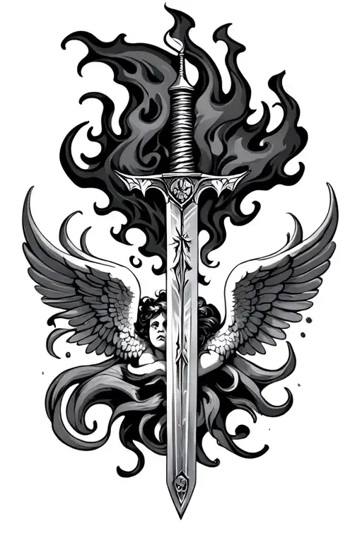 Cherub Flame Sword