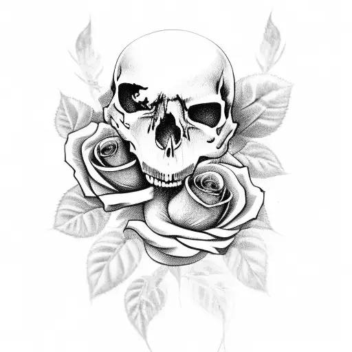 Roses Death Skull
