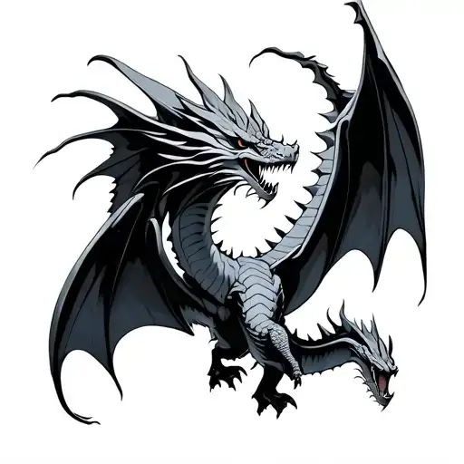 Dragon Flying In The Space