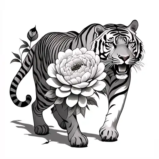Peony And Tiger Walking