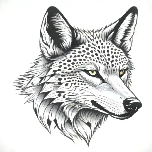 Dotted Wolf Head