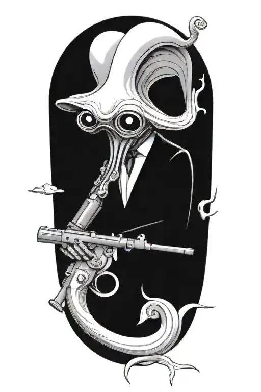 Squid Holding Rifle