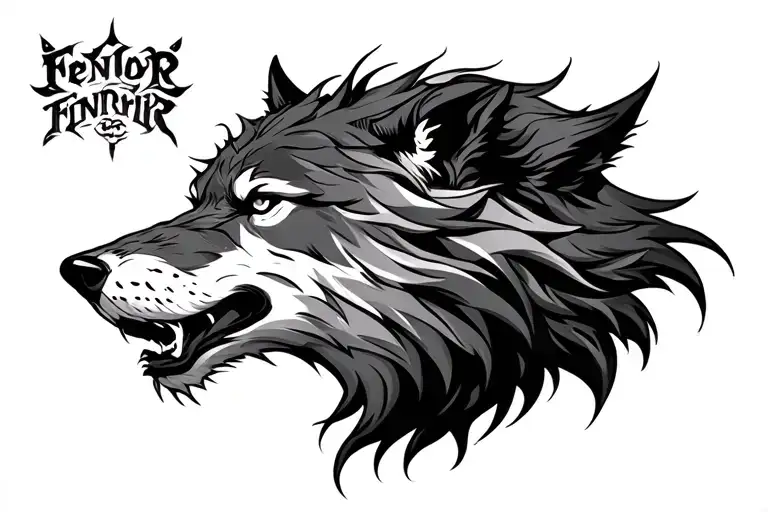 Fenrir Wolf On Back