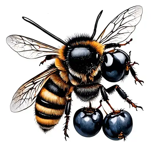 Berries W Honey Bee
