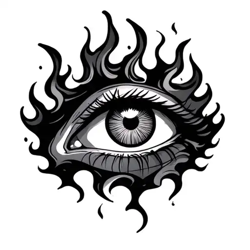 Fire On Eye Surrounded