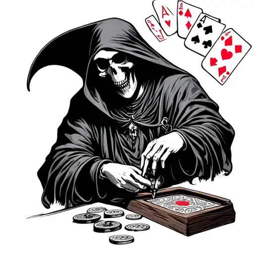 Life's A Gamble With Grim Reaper Playing