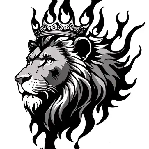 Lion With Crown Of Fire