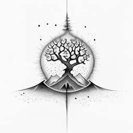 Hourglass With Tree Half Sleeve