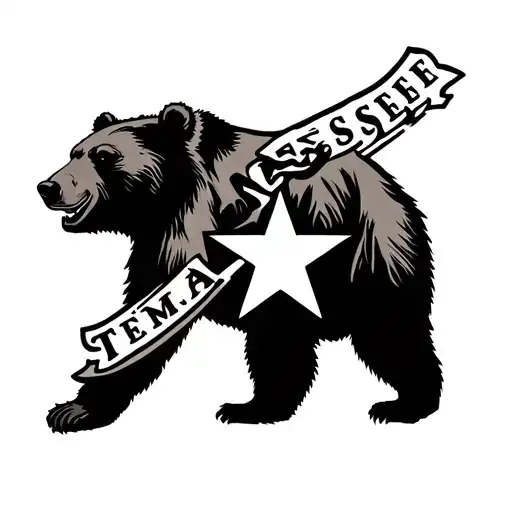 California Bear With Tennessee Tri Star