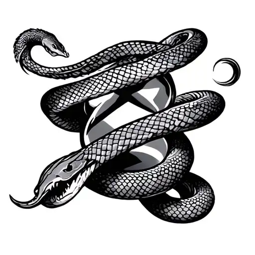 Hourglass With Snake Coiled