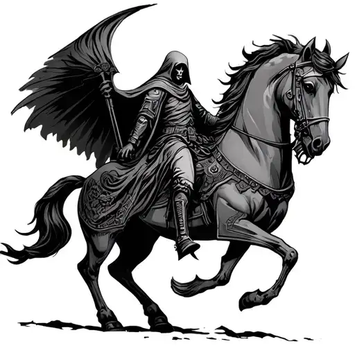 Grim Reaper On Armored Horse Gothix