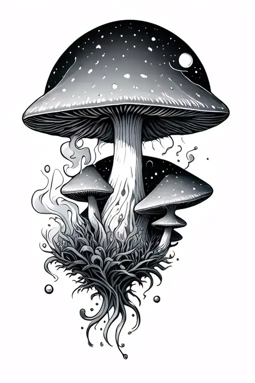 Mushroom Outerspace Spaceship Smoking