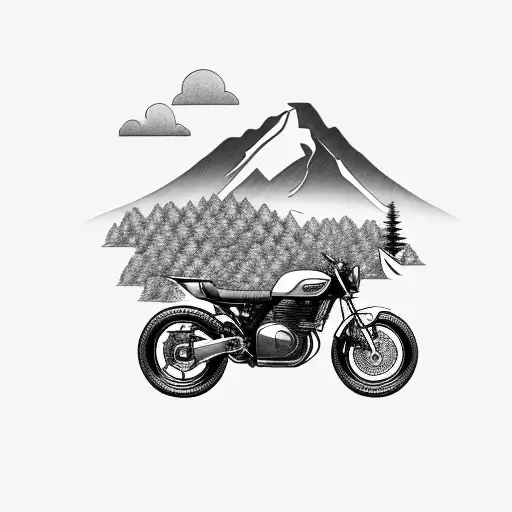 A Cb300r Motorcycle With Trees And Mountain