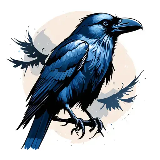 Painted Blue Raven