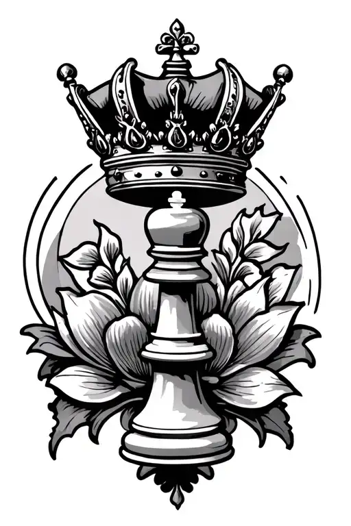 Flor De Maga With Crown And Chess Piece
