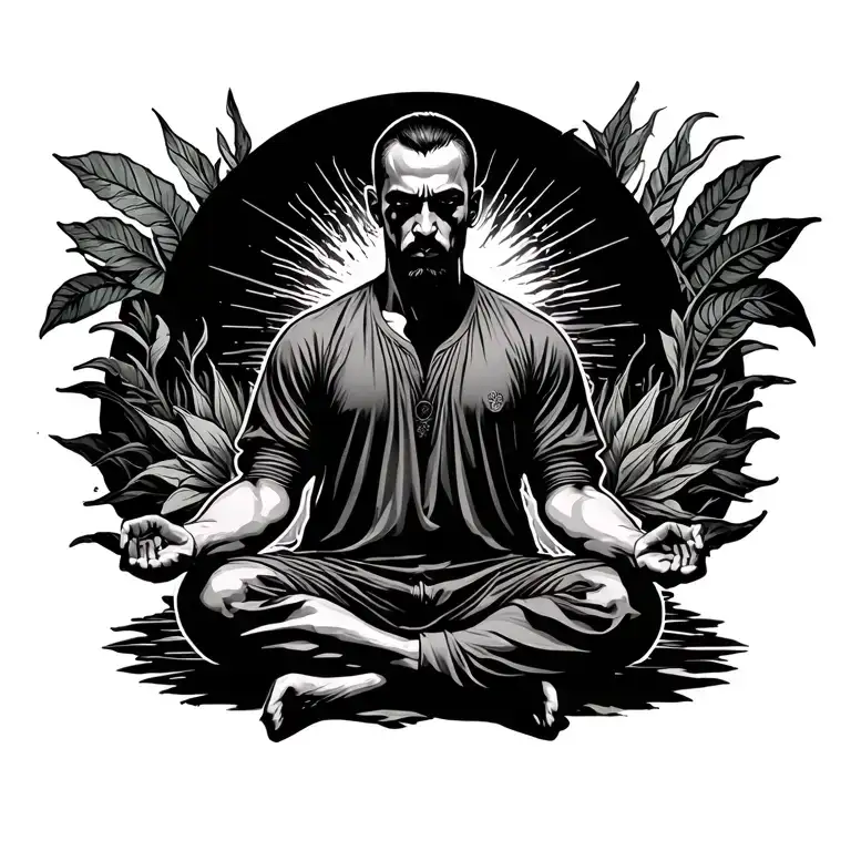 Man Meditating Realism