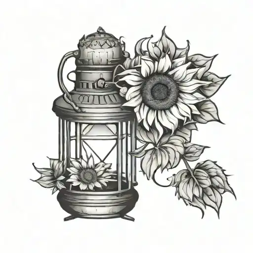 Lantern And Sunflower