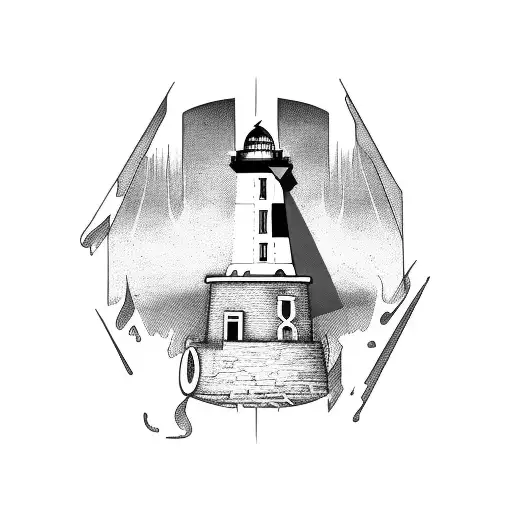 Heavy Metal Band Logo Merged With A Lighthouse