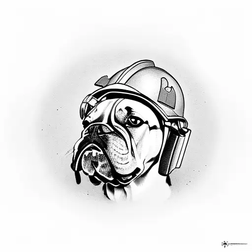 A Construction Worker With A Dog Companion Wearing A Steel Armor