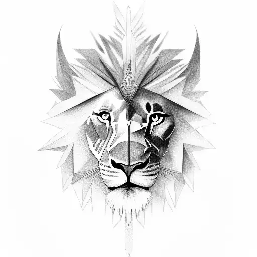 Girl With Lion And Eagle