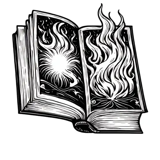 Tome Book With Flame Engraving