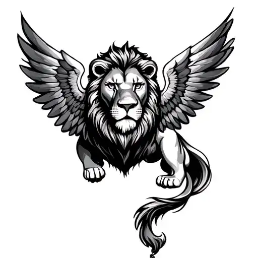 Lion And Angles Wings