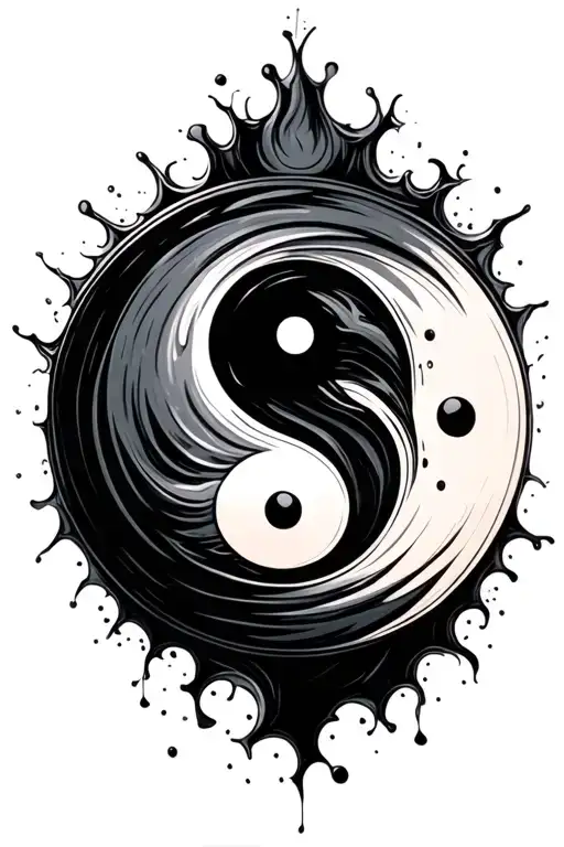 Yin Yang Symbol Spilling