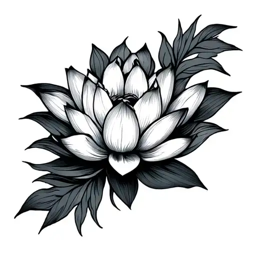 Lotus And Heart Beat Line