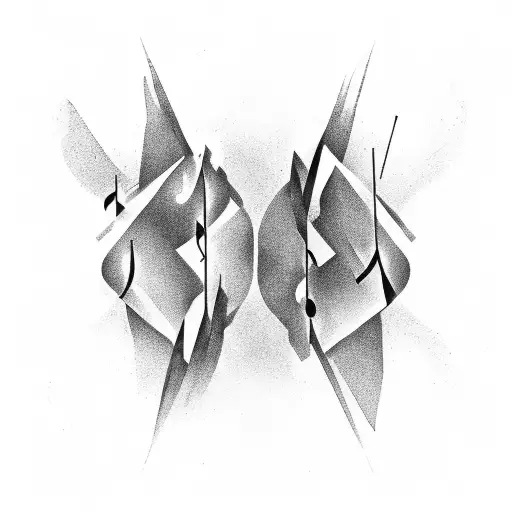 Abstract Representation Of Music Notes Merging With A Dark Fantasy Landscape