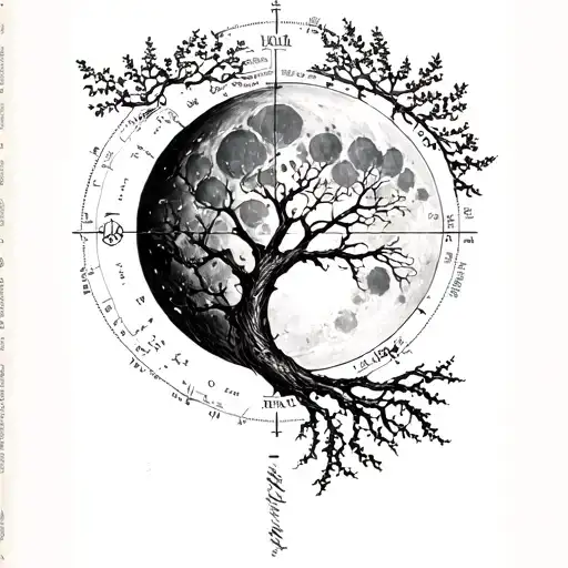 Vegvisir Seed Tree Map Parchment Moon