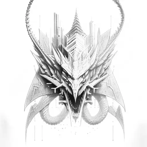 Cyberpunk Dragon On Park