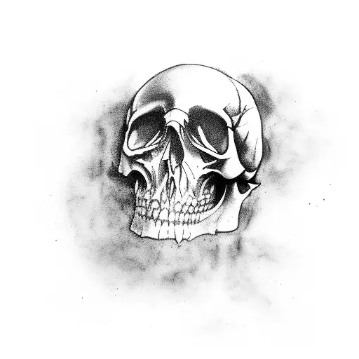 Raven Standing On A Human Skull