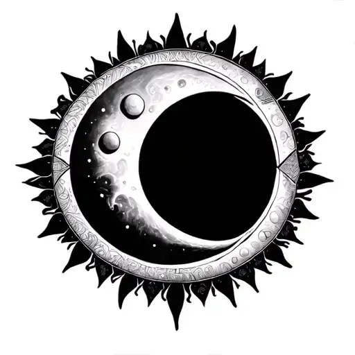 Sun And Moon Mandala Design