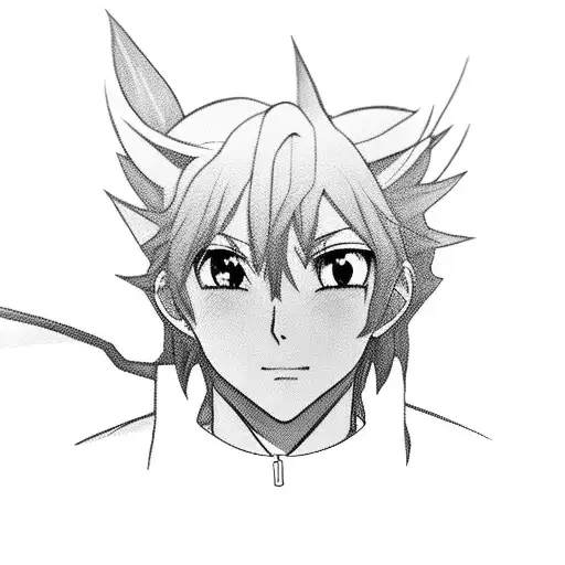 A Black And Grey Portrait Of The Client's Favorite Anime Character Playing Video Games