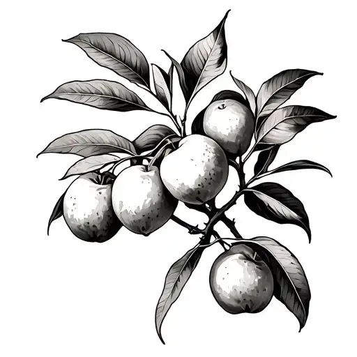 Olive Tree With Lemons And Peaches
