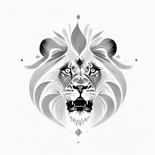 Lion With Blue Eye And Italian Writing Saying Son