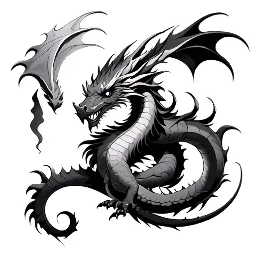 Create A Tattoo Sketch On The Arm Dragon