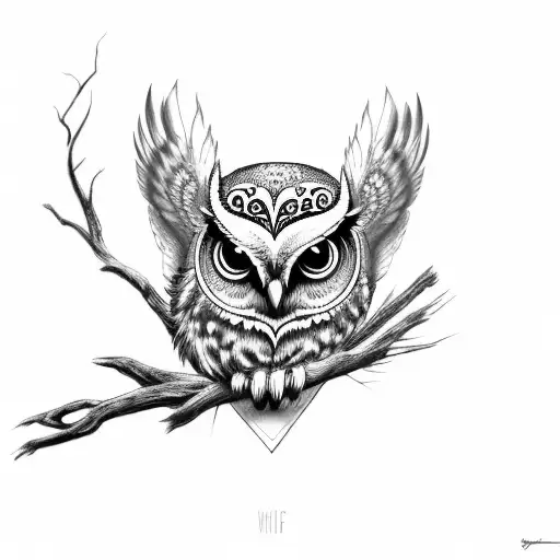 Owl With Skull